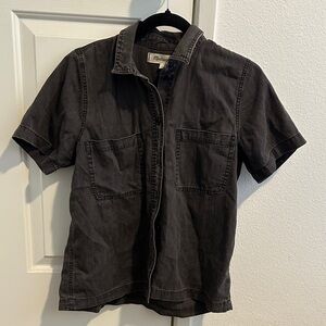 Madewell Washed Charcoal Short-Sleeve Utility Top